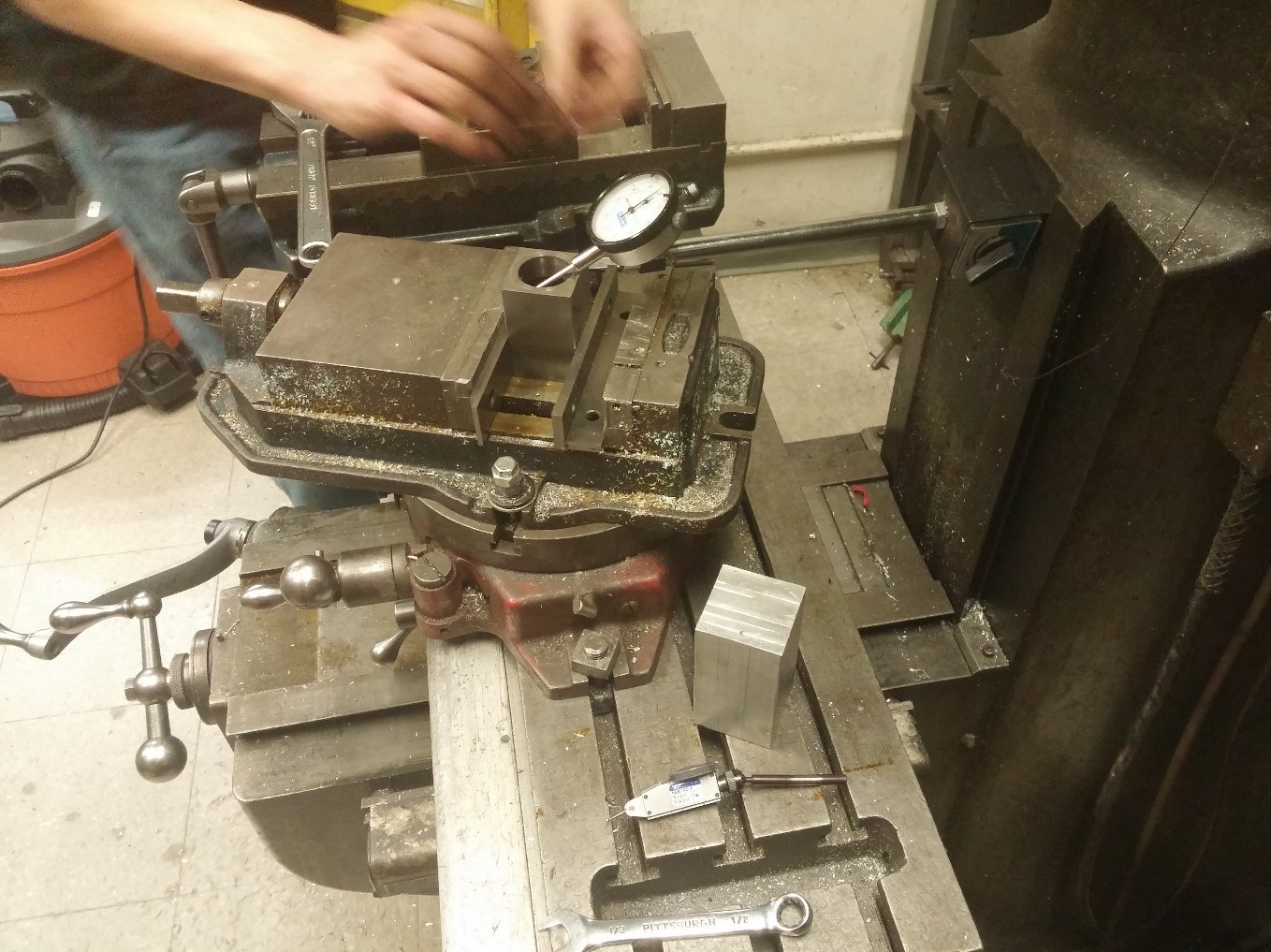 Aligning the fixture with the rotary table